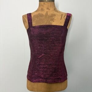 Vintage 90s Formula X Shimmer Metallic Tank Top Size M Pink Vamp Goth Grunge